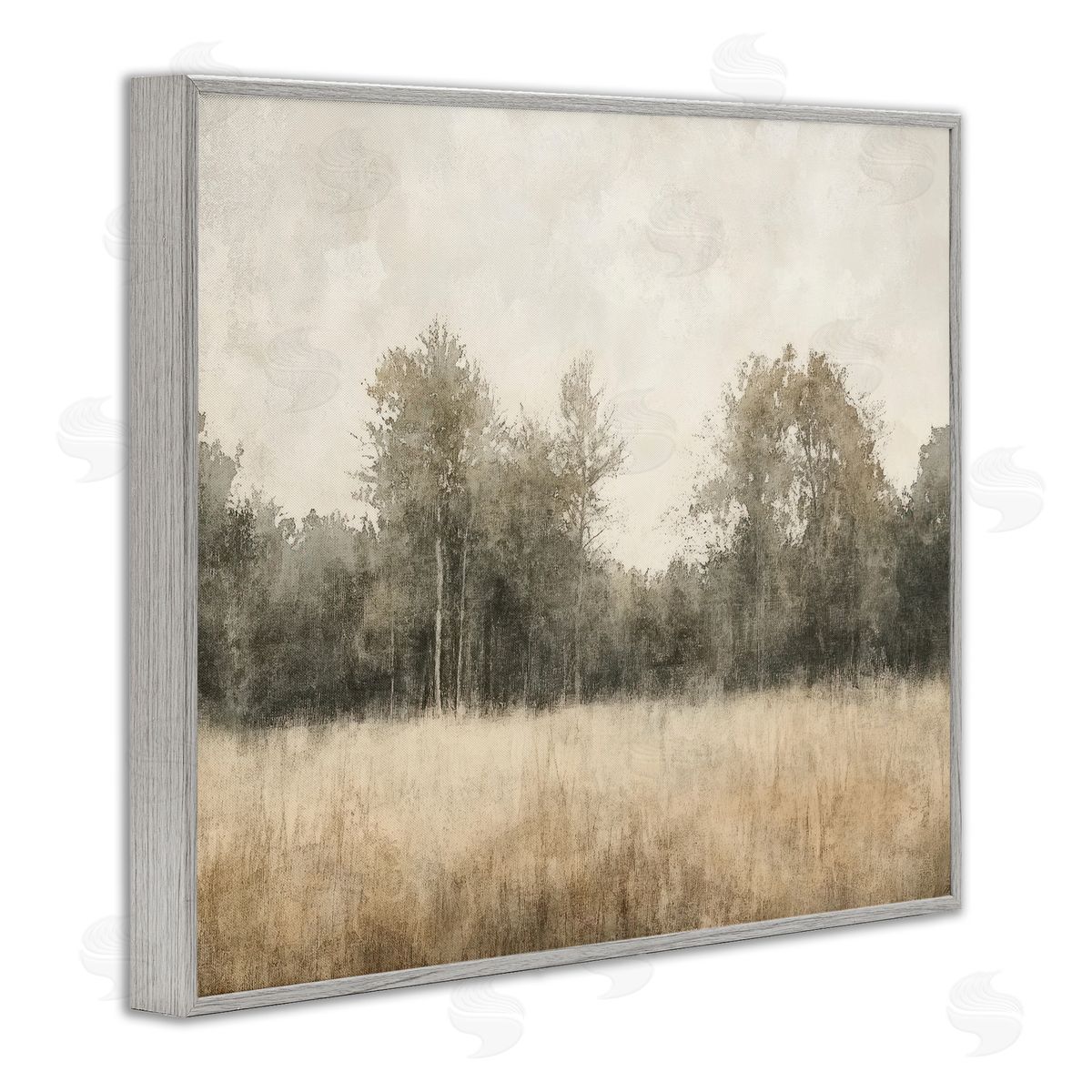 Mona Grace Neutral Watercolor Woodland Canvas Wall Art Print