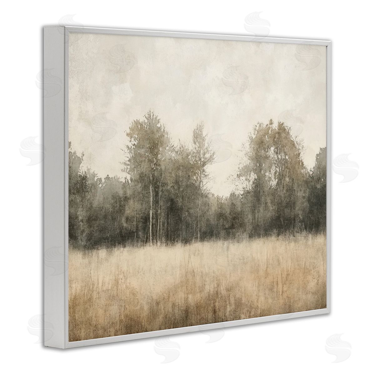 Mona Grace Neutral Watercolor Woodland Canvas Wall Art Print