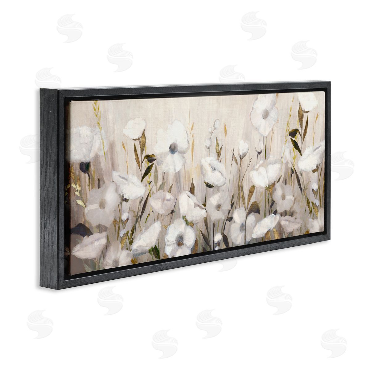 Hannah Dawson Whispers Of Gold Flowers Canvas Wall Art Print
