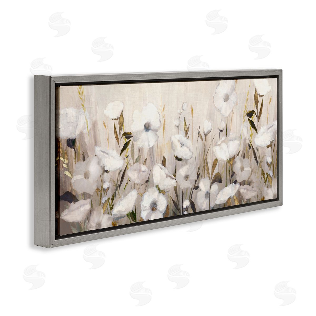 Hannah Dawson Whispers Of Gold Flowers Canvas Wall Art Print