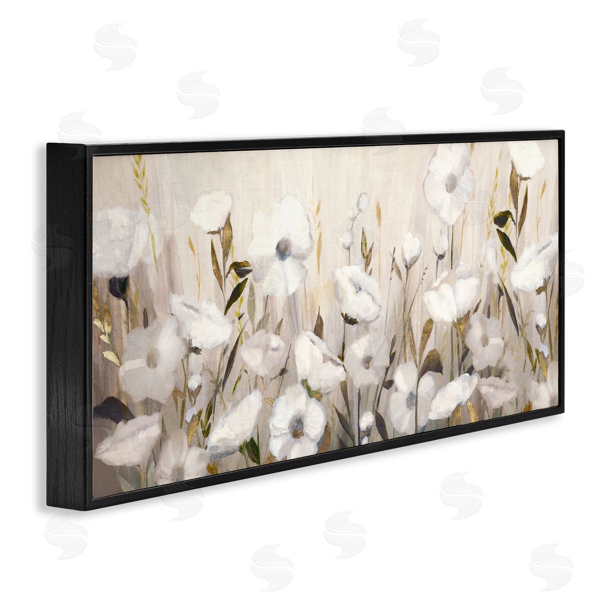 Hannah Dawson Whispers Of Gold Flowers Canvas Wall Art Print