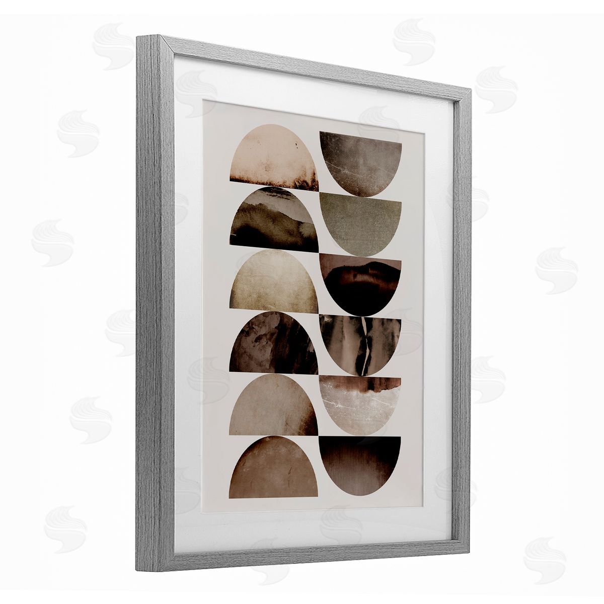 1x Graphic Curved Shapes Canvas Wall Art Print