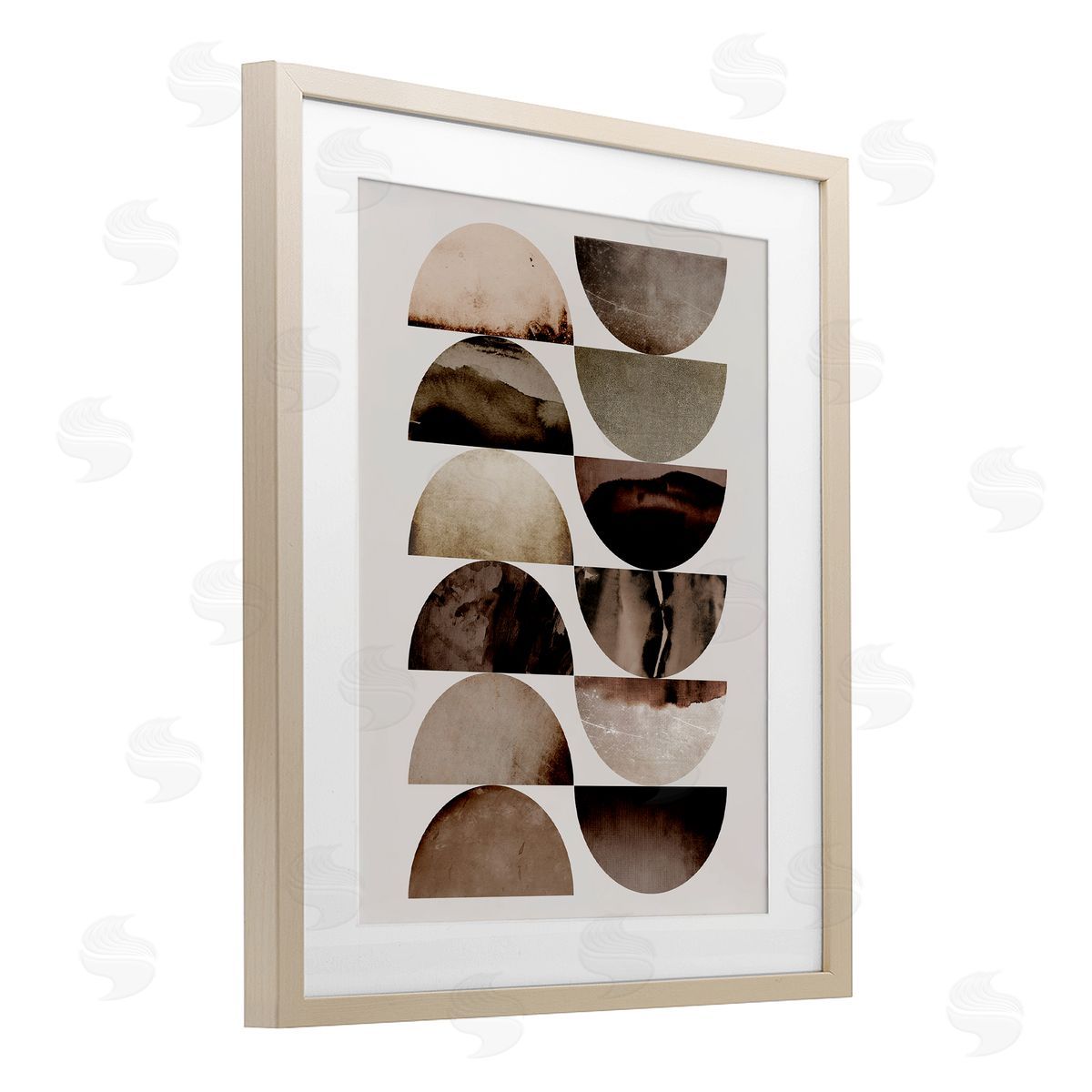 1x Graphic Curved Shapes Canvas Wall Art Print