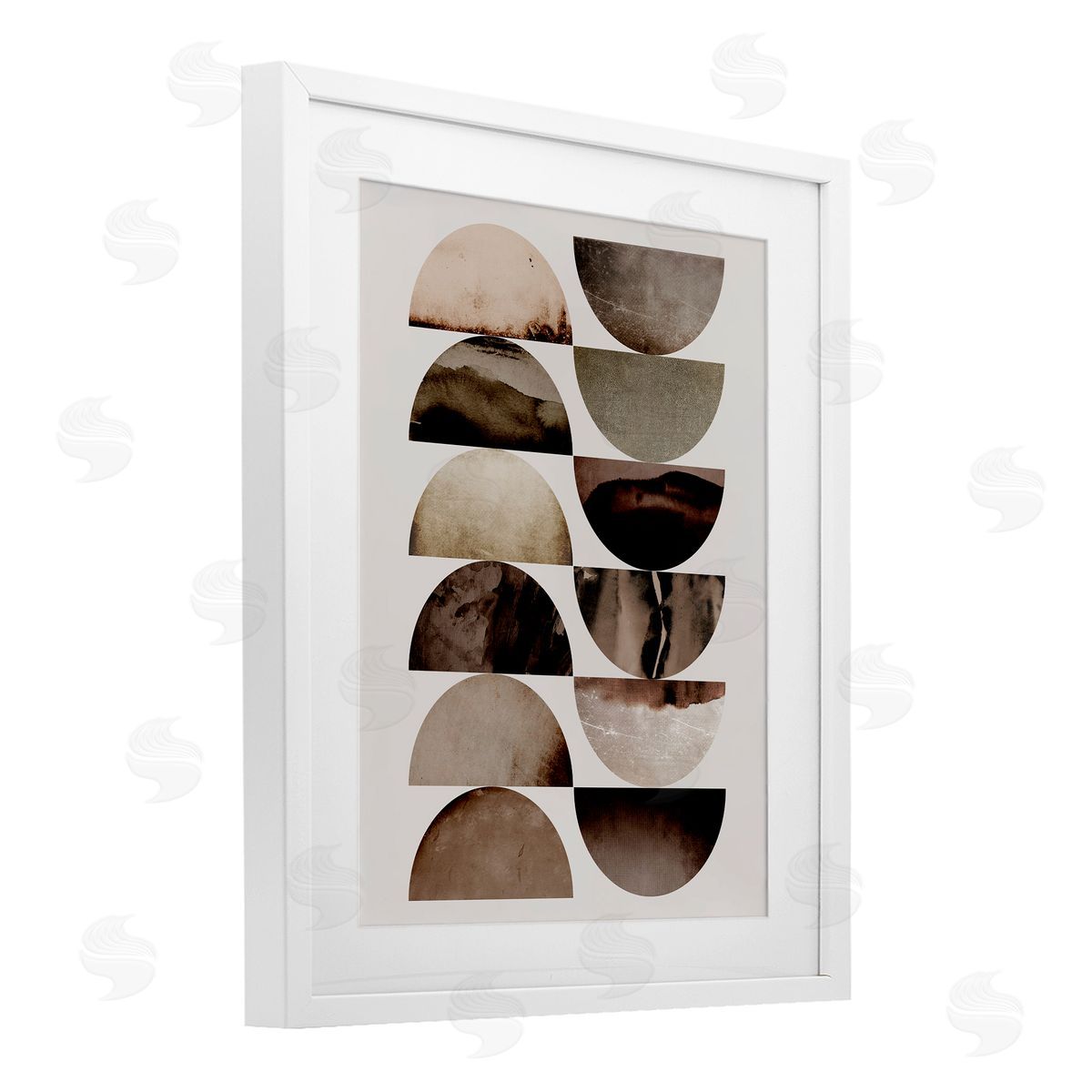 1x Graphic Curved Shapes Canvas Wall Art Print