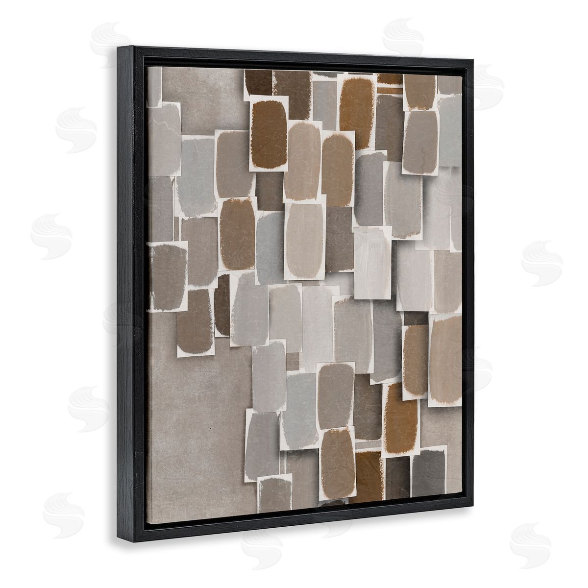 Emma Peal Layered Neutral Blocked Shapes Canvas Wall Art Print
