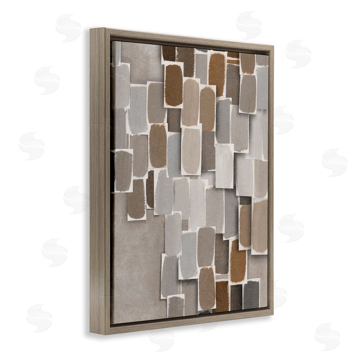 Emma Peal Layered Neutral Blocked Shapes Canvas Wall Art Print