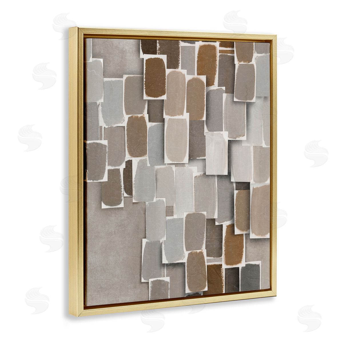 Emma Peal Layered Neutral Blocked Shapes Canvas Wall Art Print