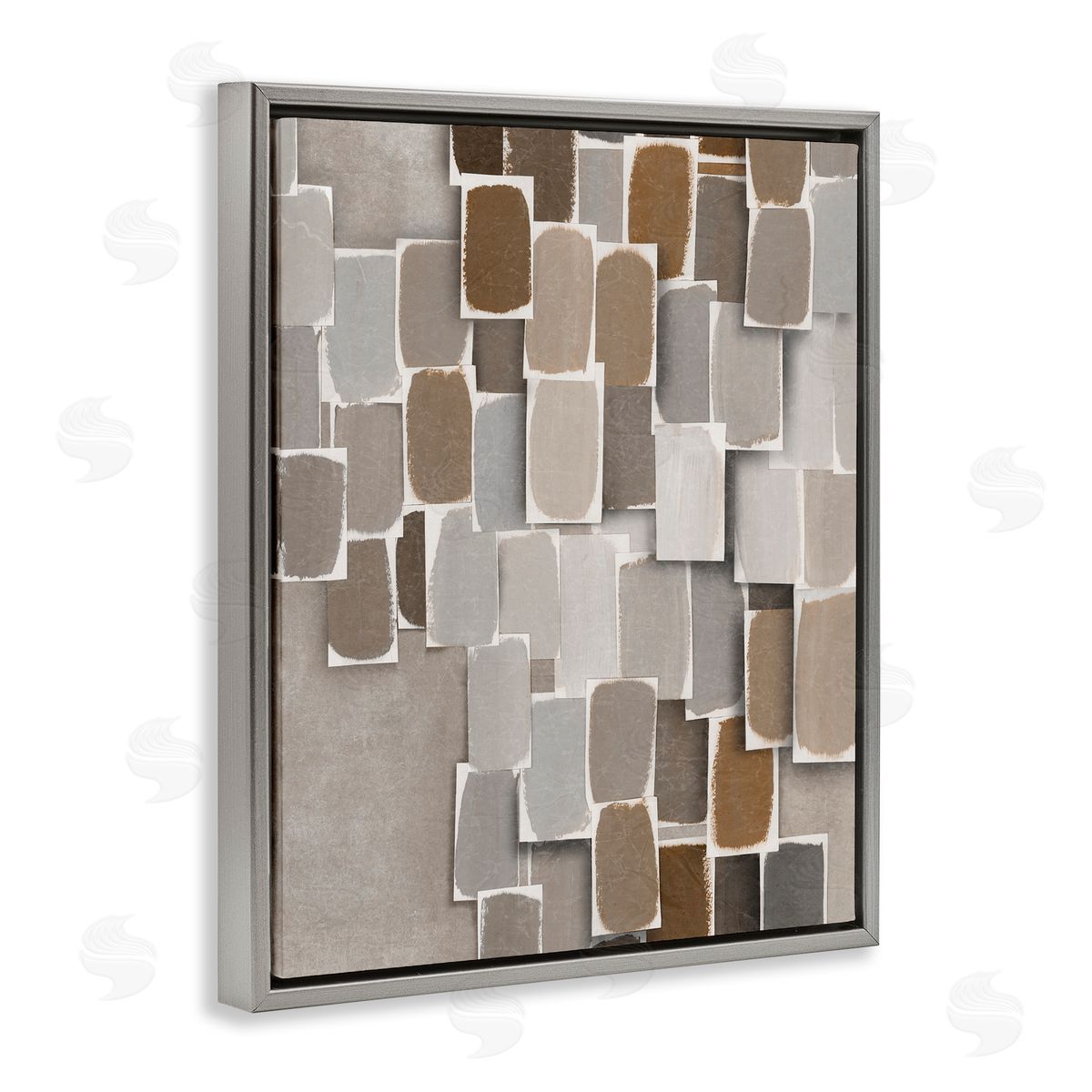 Emma Peal Layered Neutral Blocked Shapes Canvas Wall Art Print