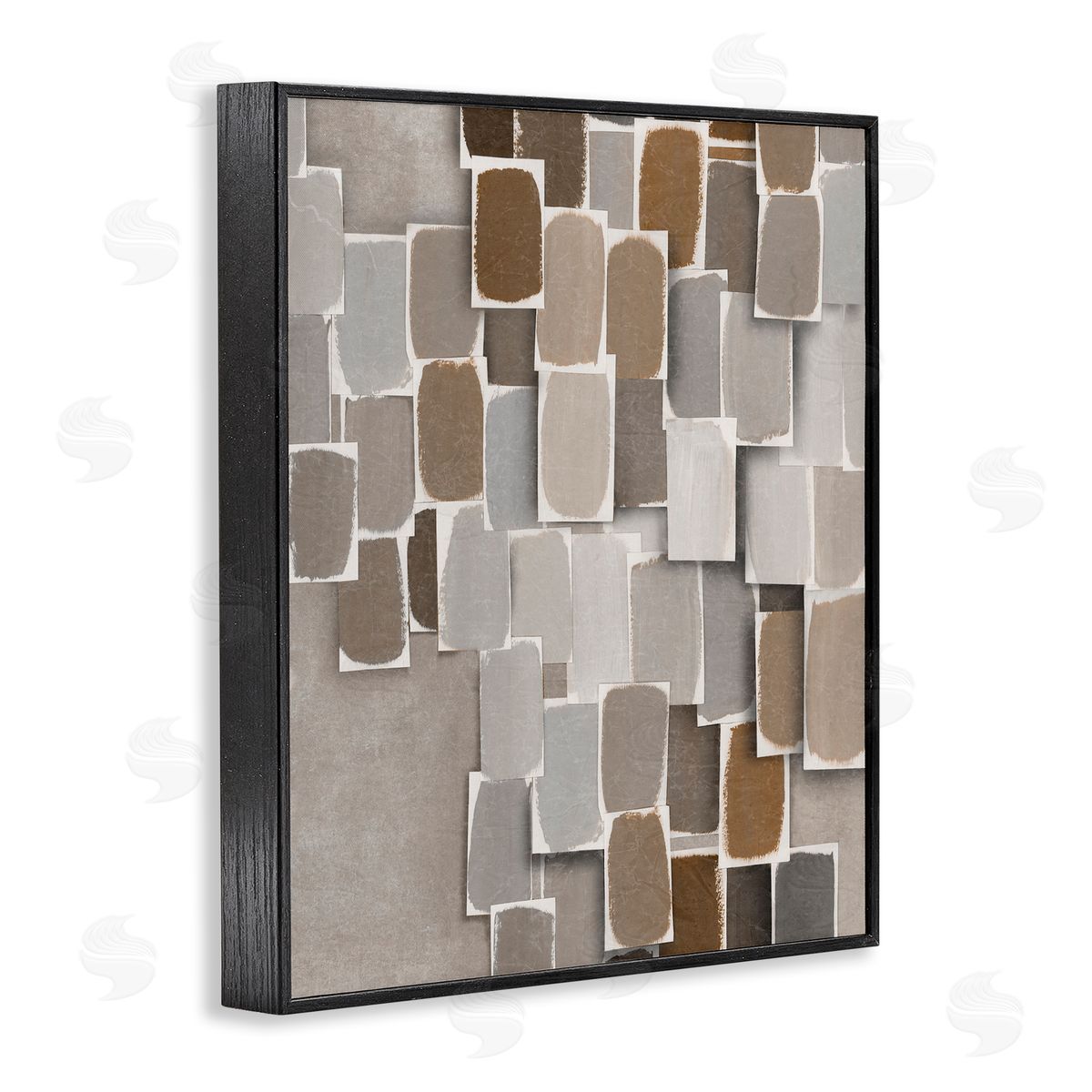 Emma Peal Layered Neutral Blocked Shapes Canvas Wall Art Print
