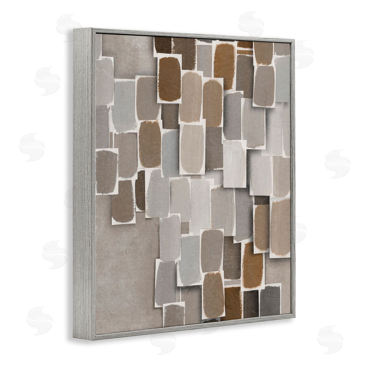 Emma Peal Layered Neutral Blocked Shapes Canvas Wall Art Print