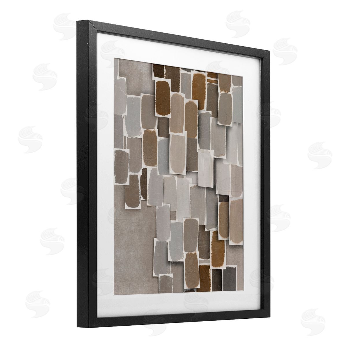 Emma Peal Layered Neutral Blocked Shapes Canvas Wall Art Print