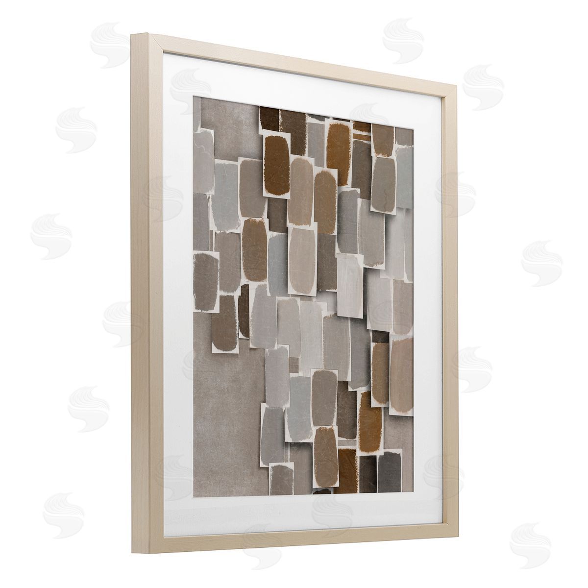 Emma Peal Layered Neutral Blocked Shapes Canvas Wall Art Print