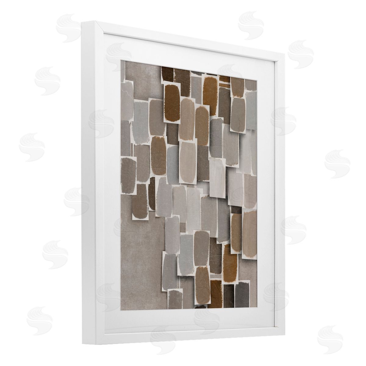 Emma Peal Layered Neutral Blocked Shapes Canvas Wall Art Print
