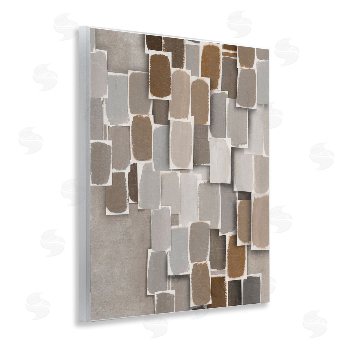Emma Peal Layered Neutral Blocked Shapes Canvas Wall Art Print