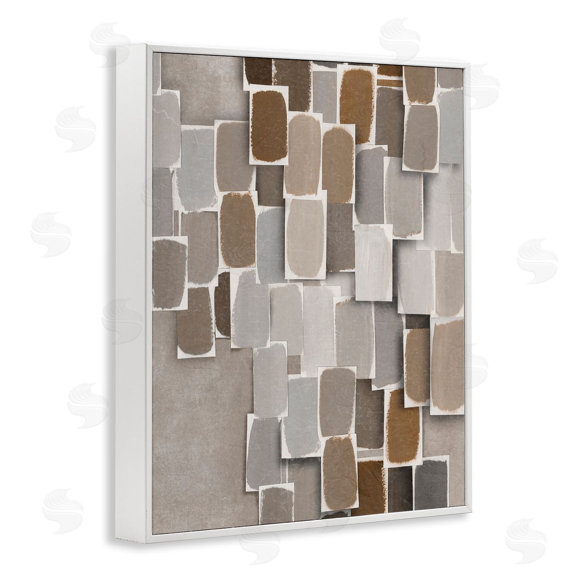 Emma Peal Layered Neutral Blocked Shapes Canvas Wall Art Print