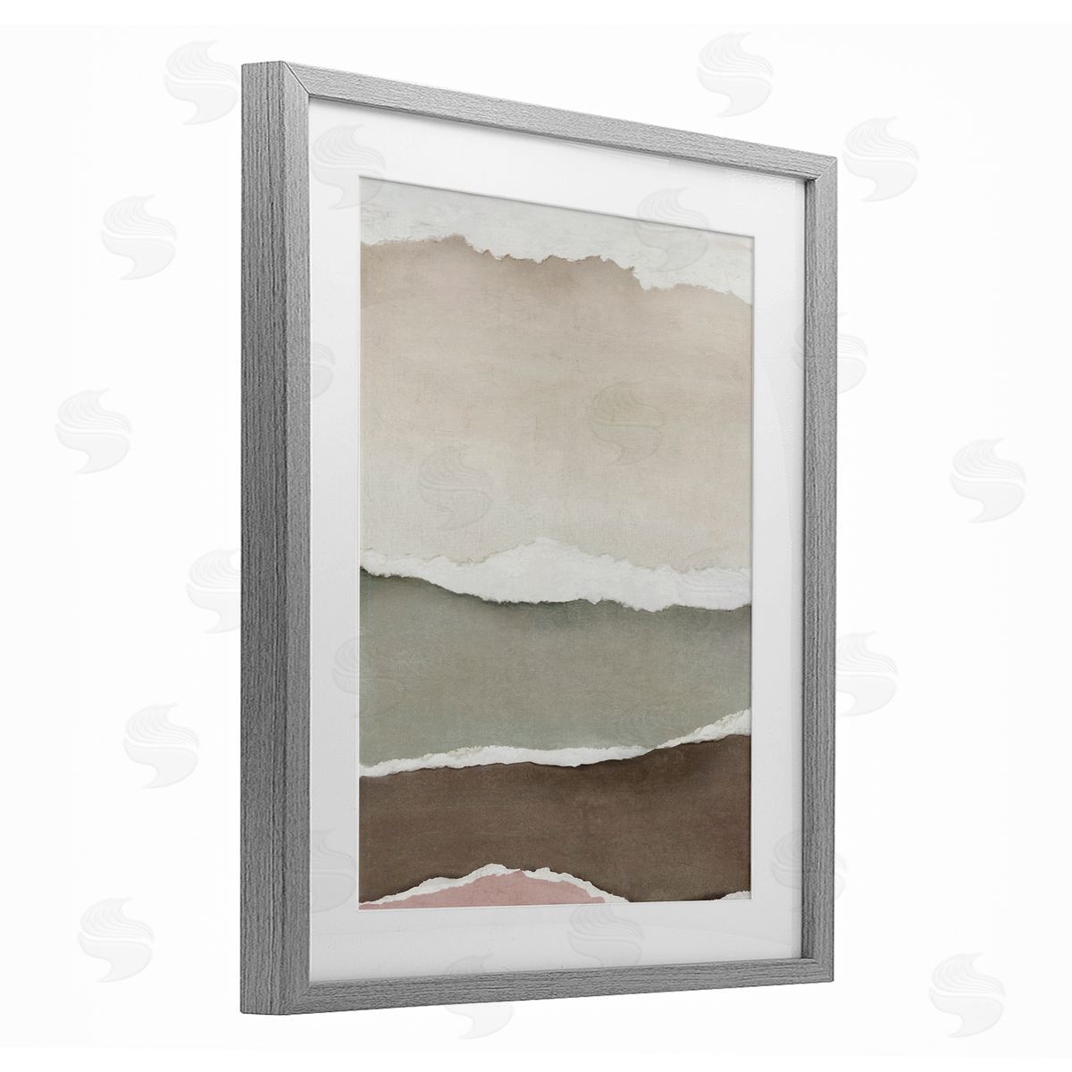 Emma Peal Layered Torn Edges Illusion Canvas Wall Art Print
