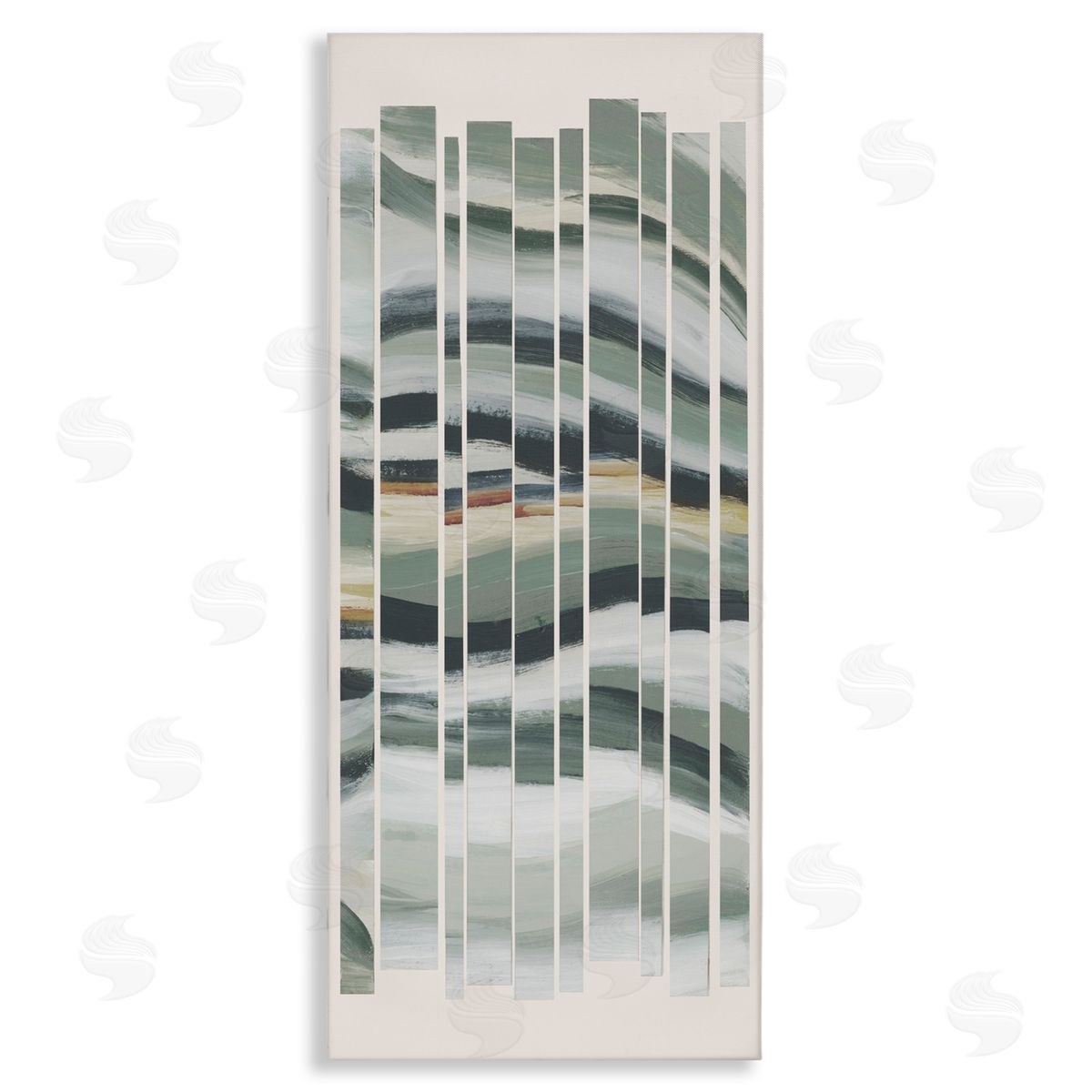 Jacob Q Contemporary Overlapping Waves Canvas Wall Art Print