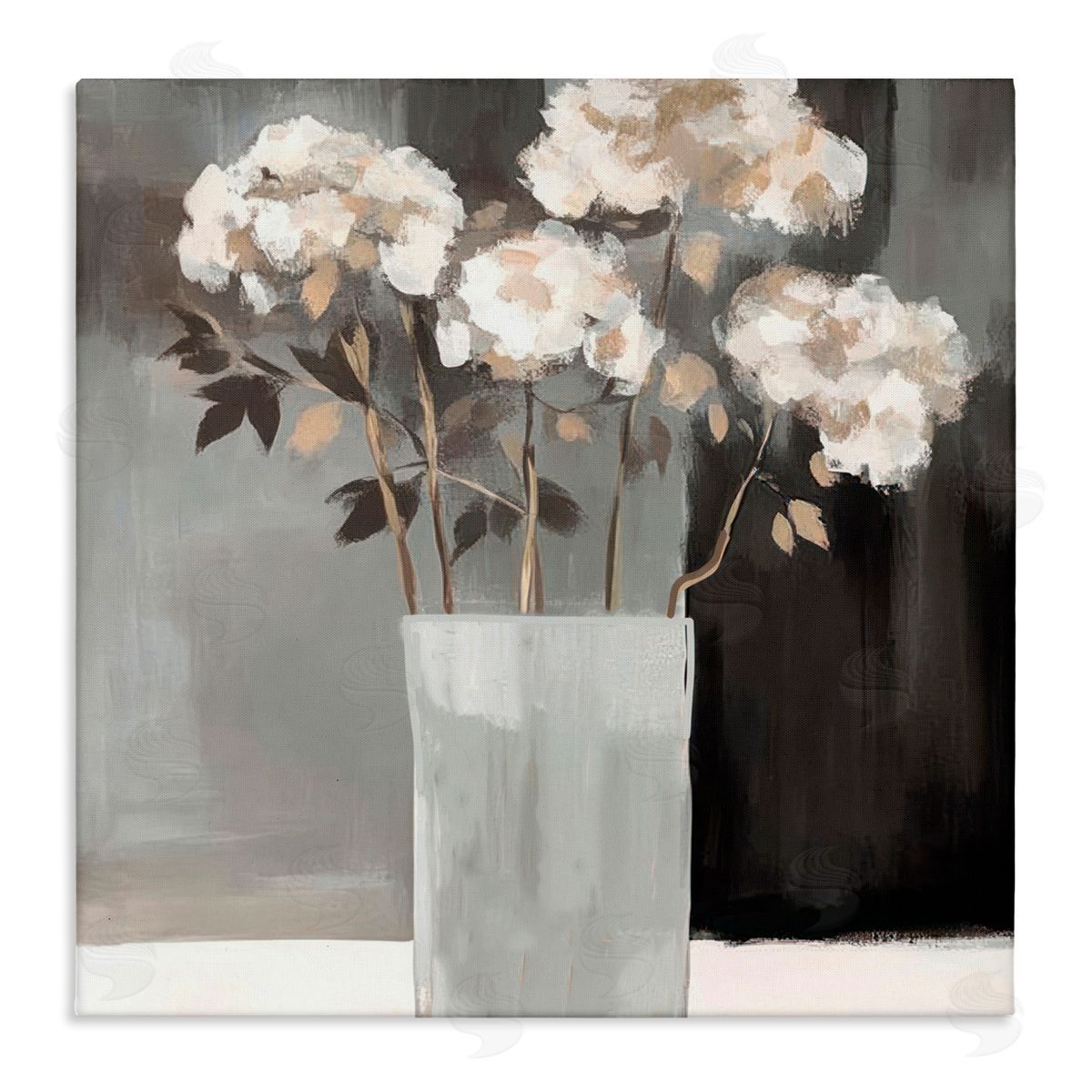 Mona Grace Vase of Grace on Grey Canvas Wall Art Print