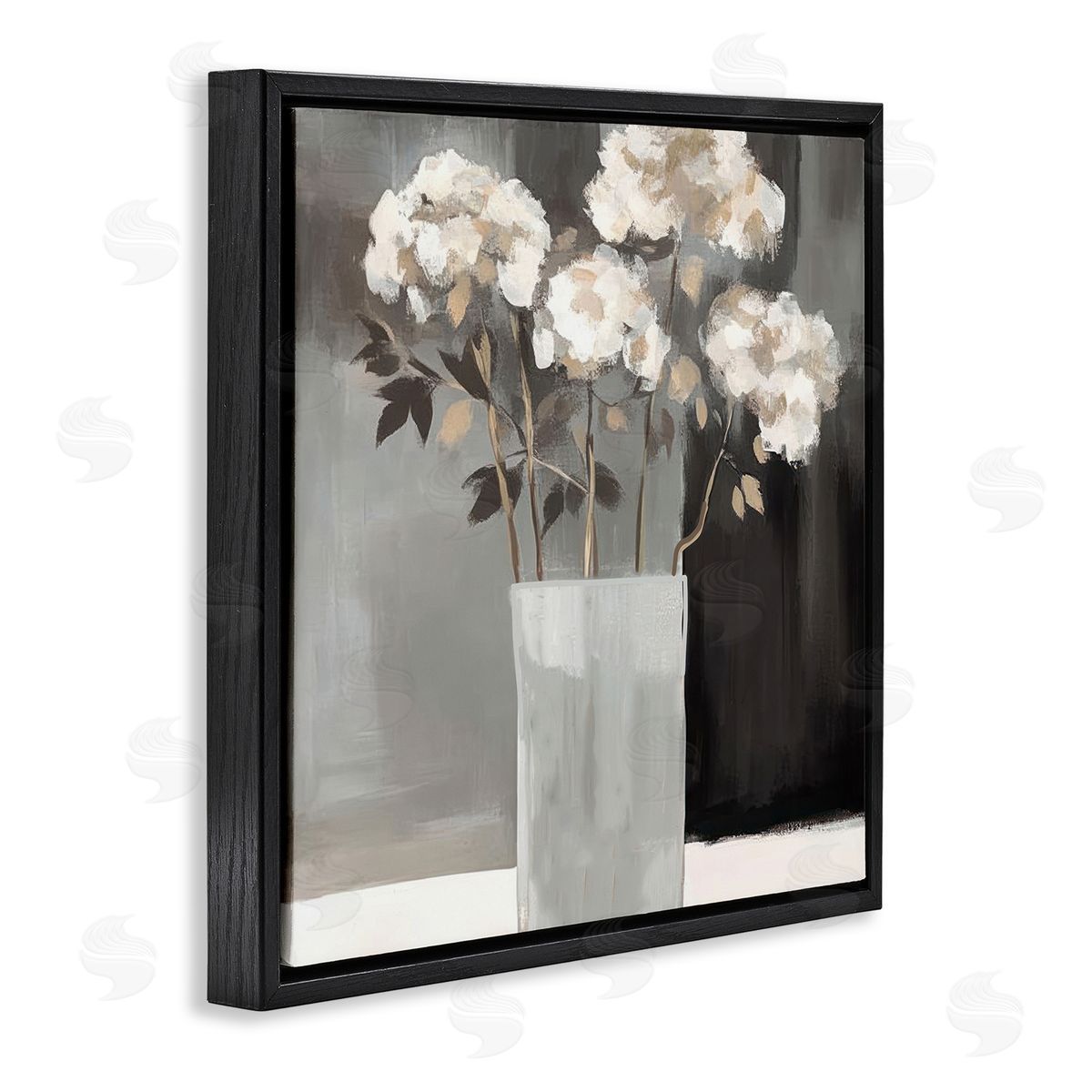 Mona Grace Vase of Grace on Grey Canvas Wall Art Print