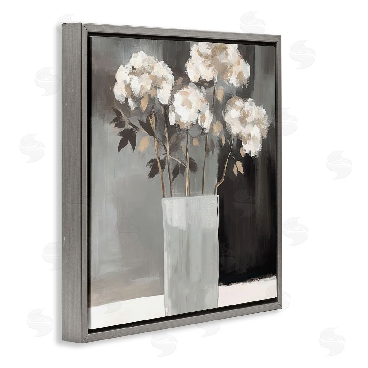 Mona Grace Vase of Grace on Grey Canvas Wall Art Print