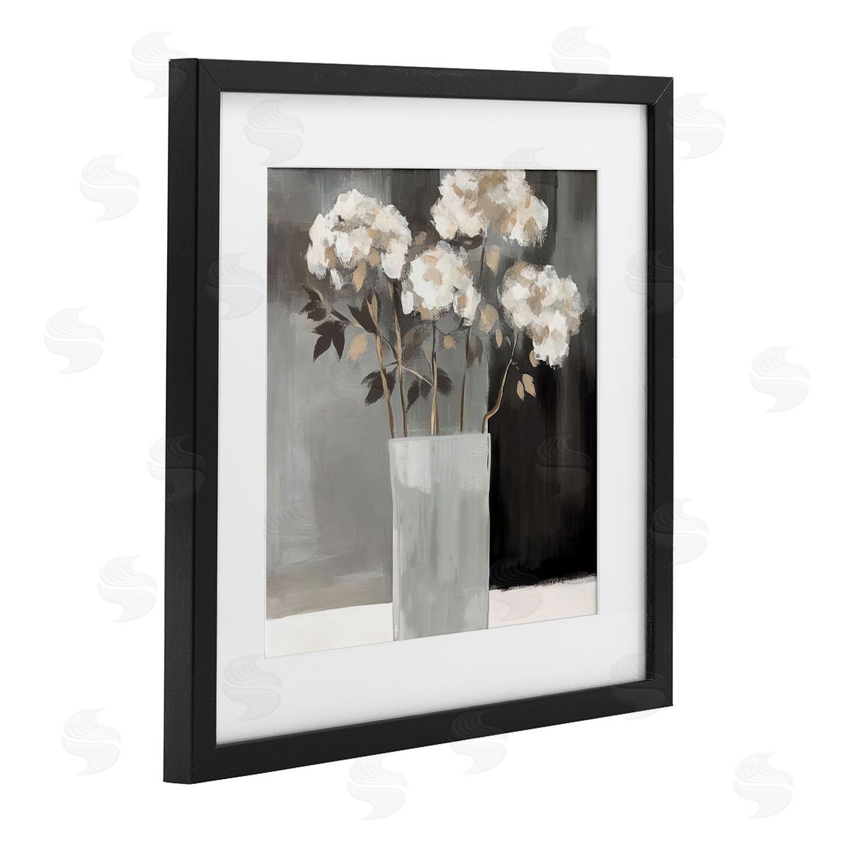 Mona Grace Vase of Grace on Grey Canvas Wall Art Print