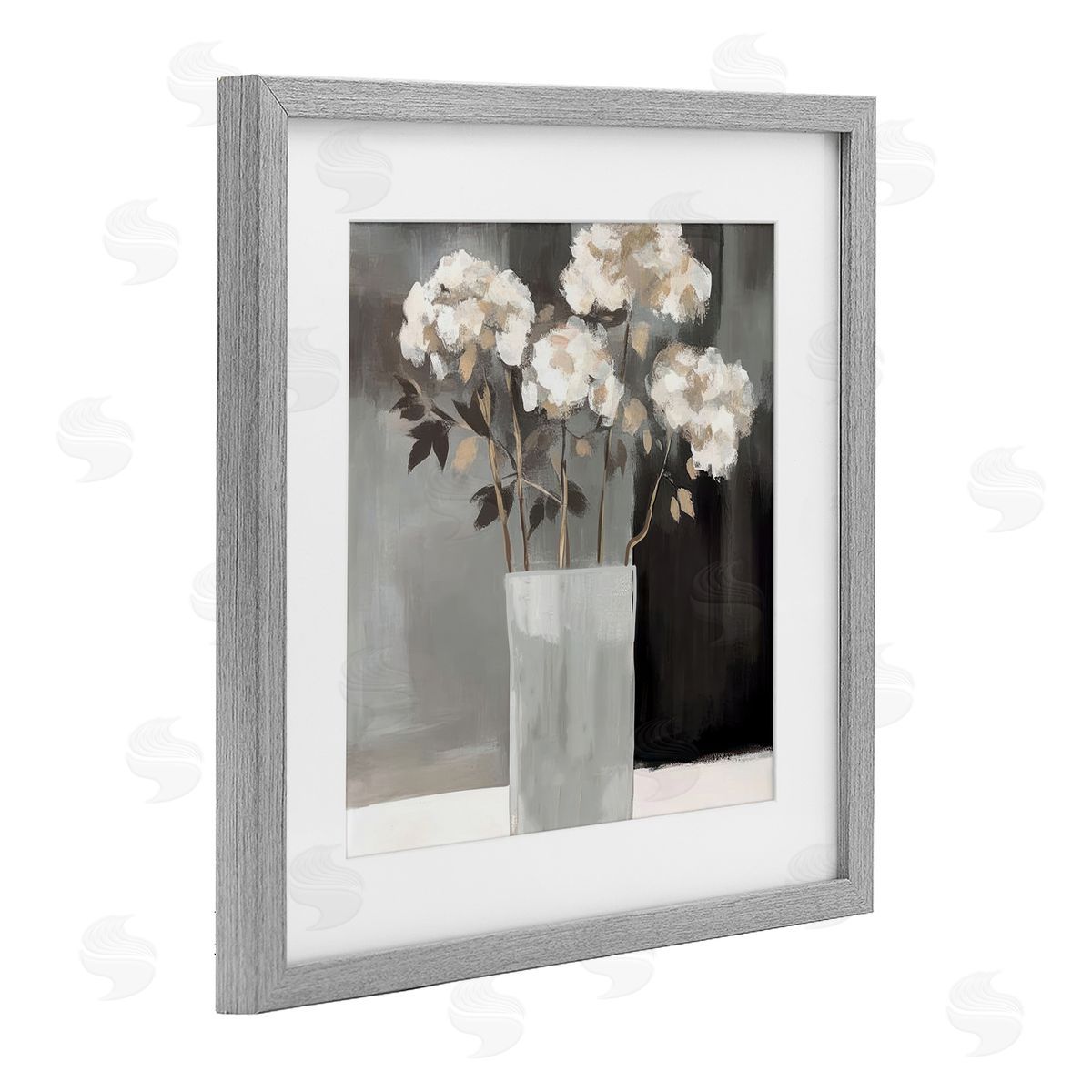 Mona Grace Vase of Grace on Grey Canvas Wall Art Print