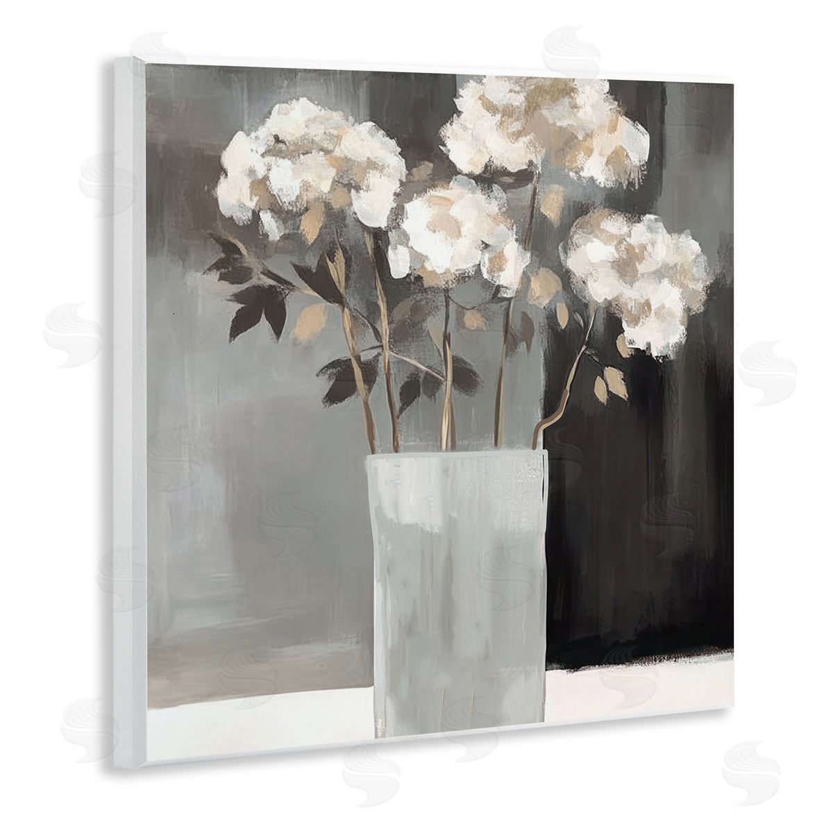 Mona Grace Vase of Grace on Grey Canvas Wall Art Print
