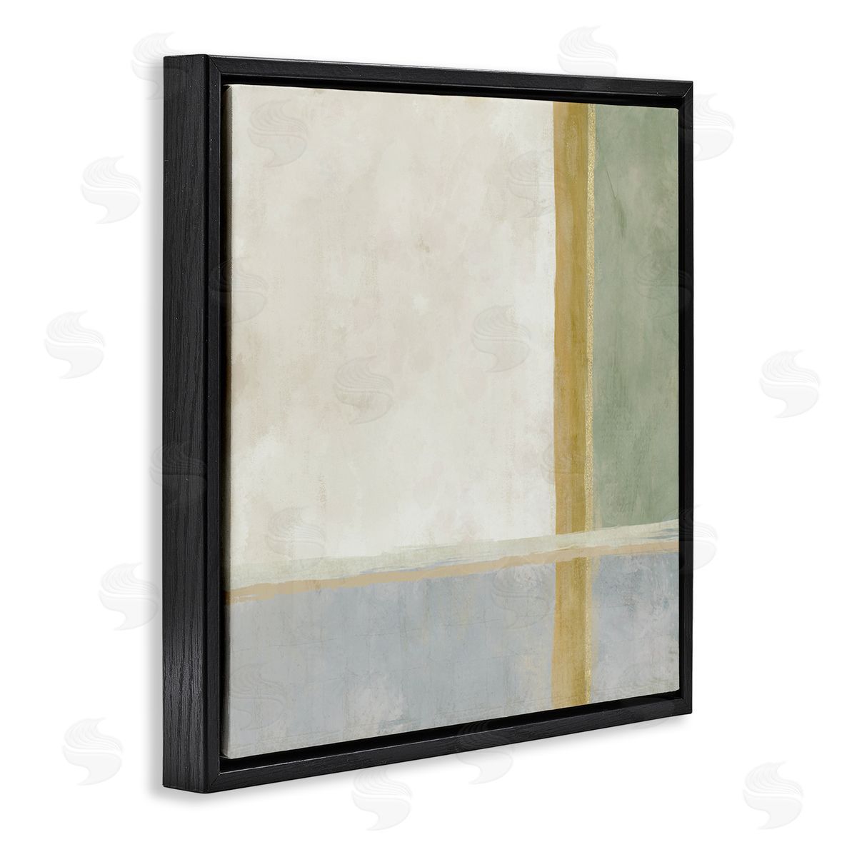 J:L Design Neutral Linear Boxes Canvas Wall Art Print