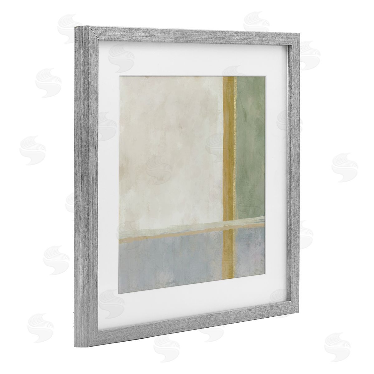 J:L Design Neutral Linear Boxes Canvas Wall Art Print