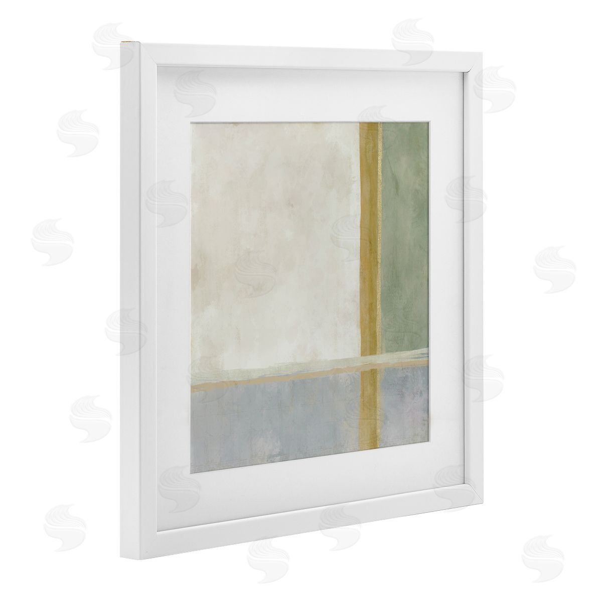 J:L Design Neutral Linear Boxes Canvas Wall Art Print