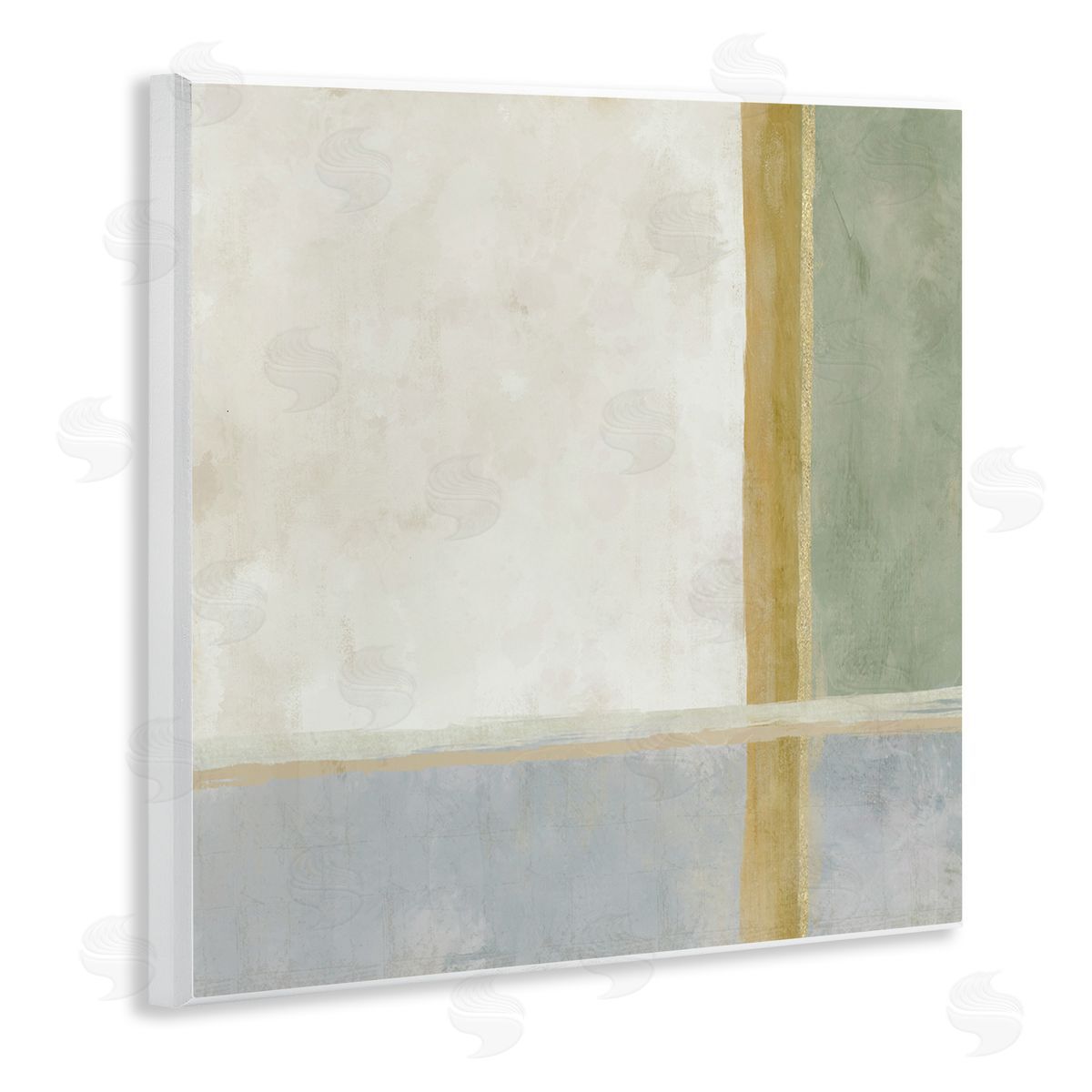 J:L Design Neutral Linear Boxes Canvas Wall Art Print