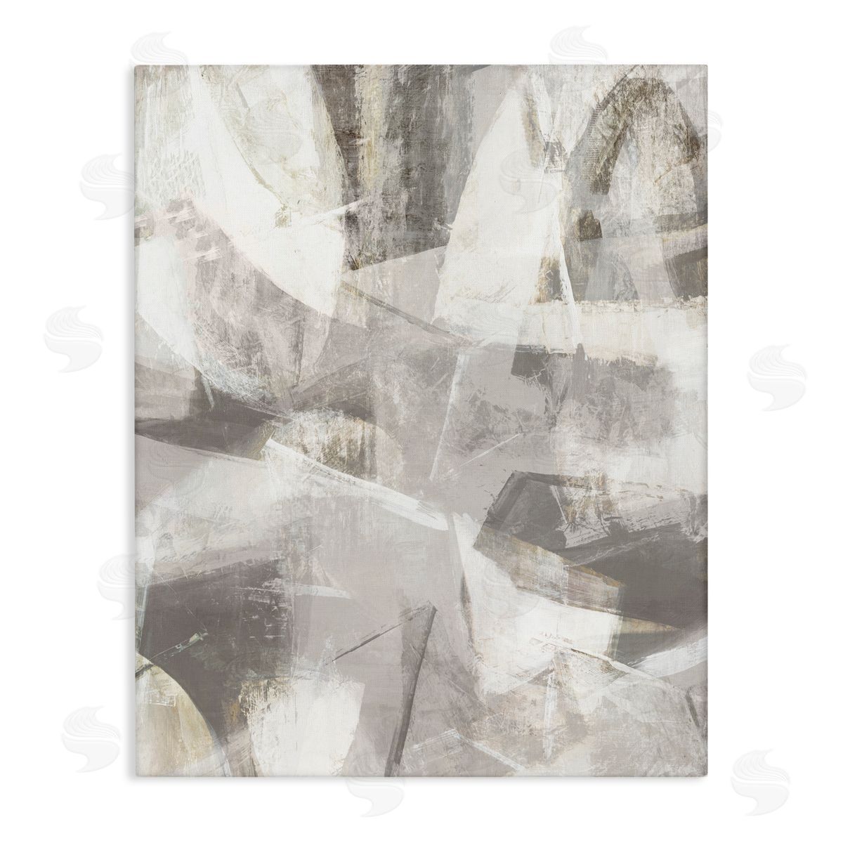 Hannah Dawson Grey Soft Currents Canvas Wall Art Print