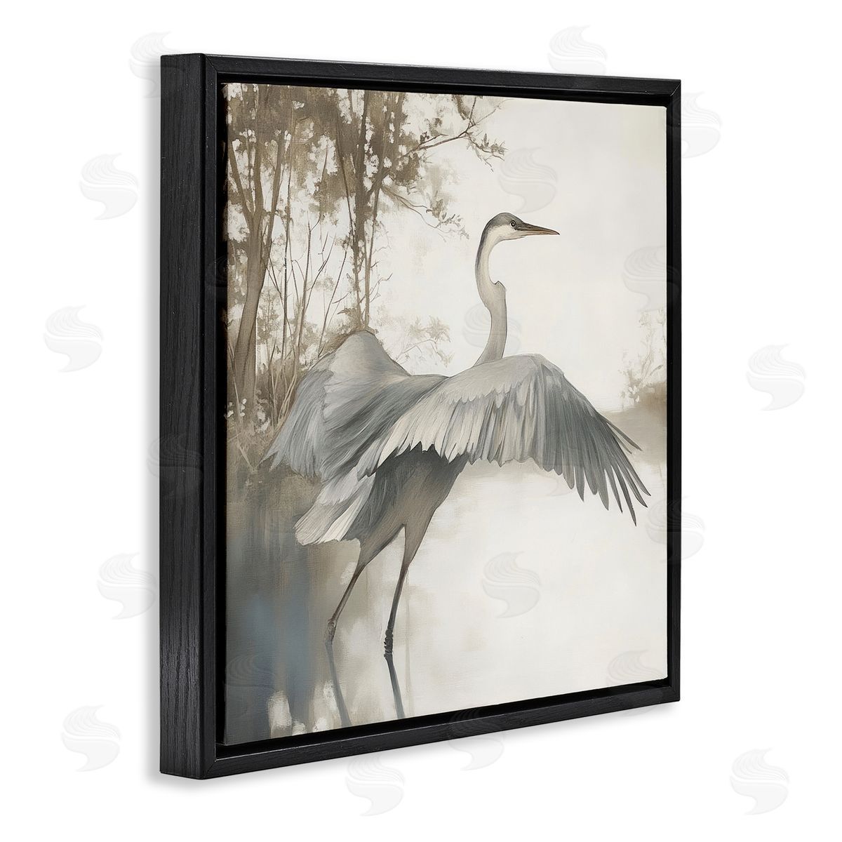 Mona Grace Feathers On Water Canvas Wall Art Print