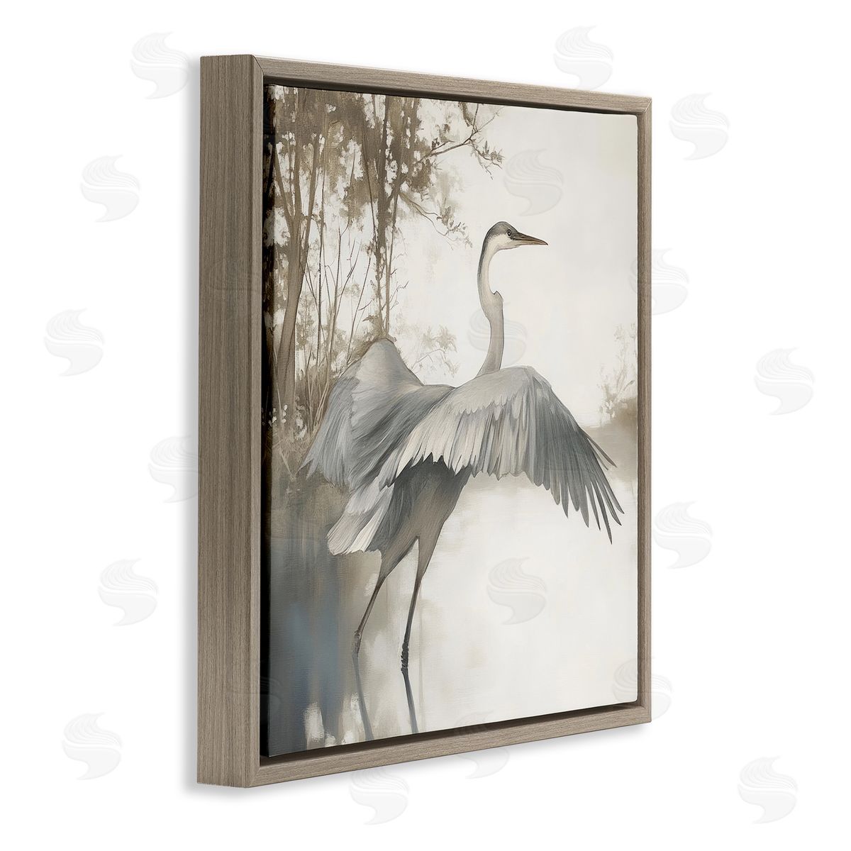 Mona Grace Feathers On Water Canvas Wall Art Print