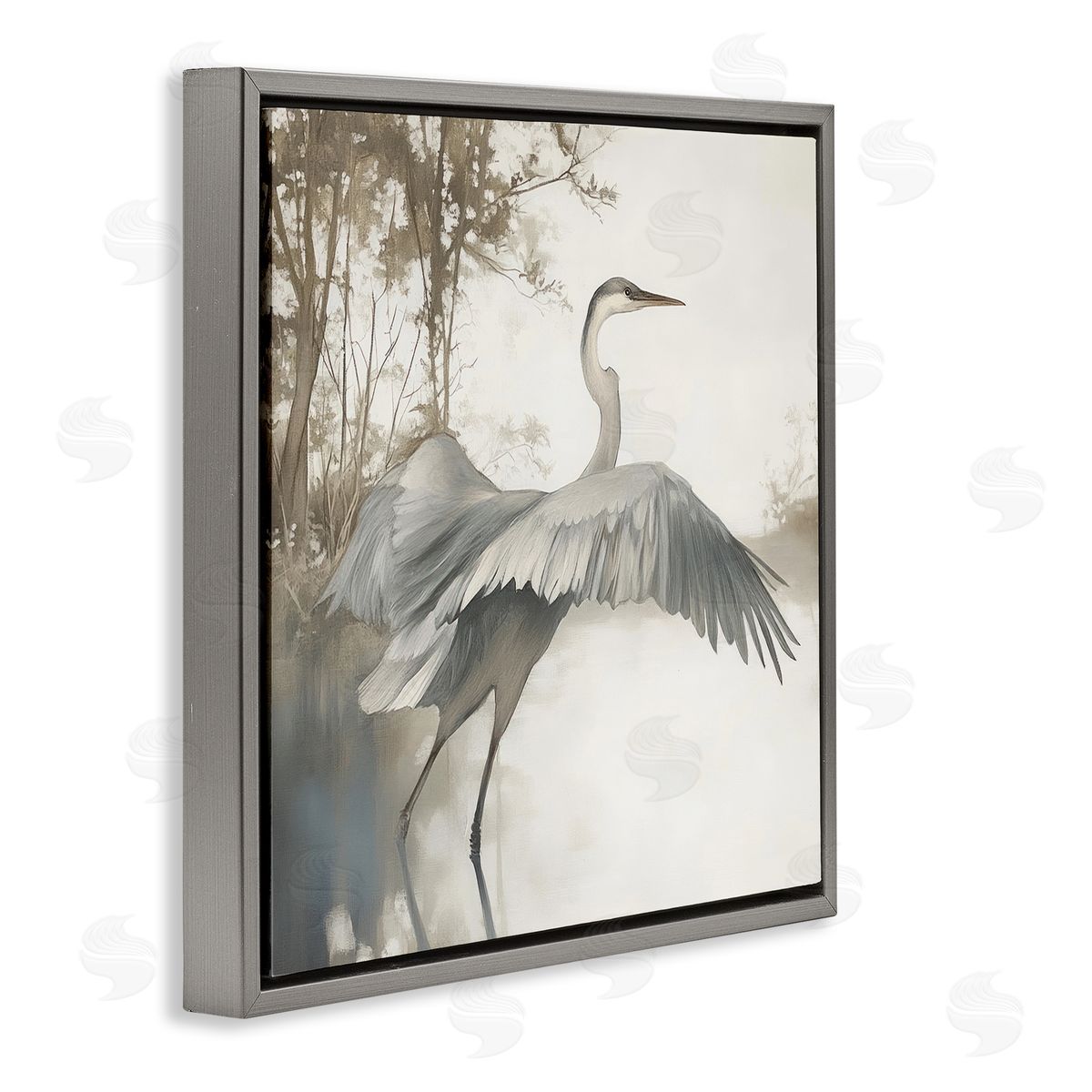 Mona Grace Feathers On Water Canvas Wall Art Print