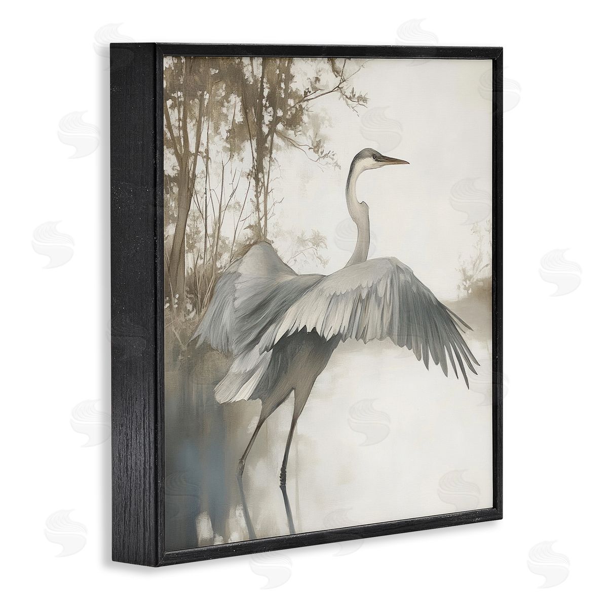 Mona Grace Feathers On Water Canvas Wall Art Print