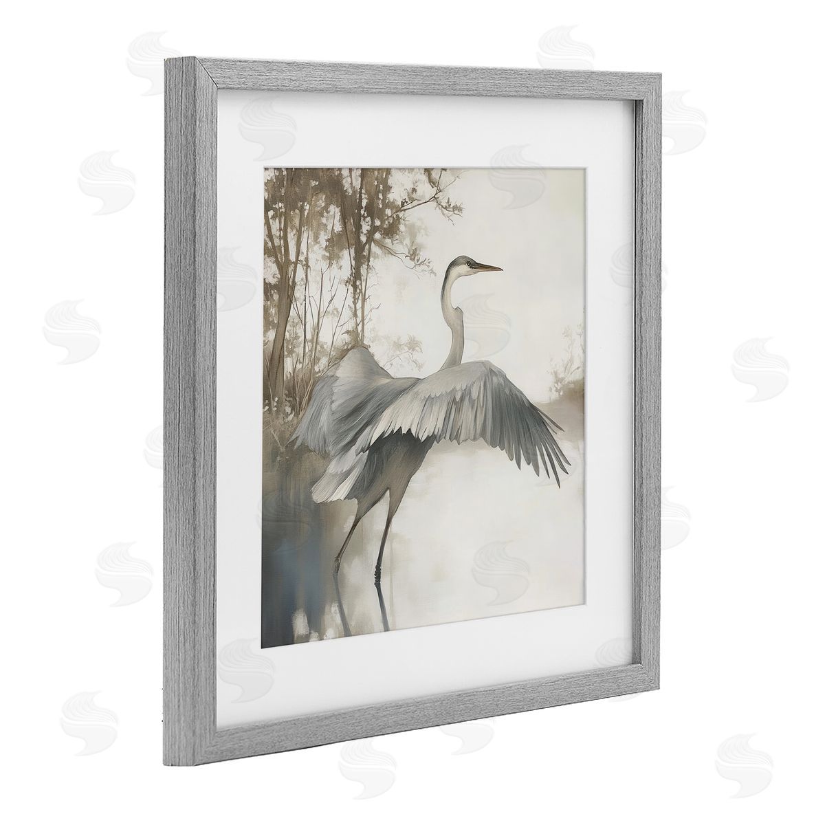 Mona Grace Feathers On Water Canvas Wall Art Print
