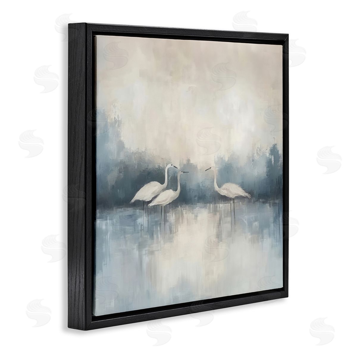Mona Grace Swans in Still Waters Canvas Wall Art Print