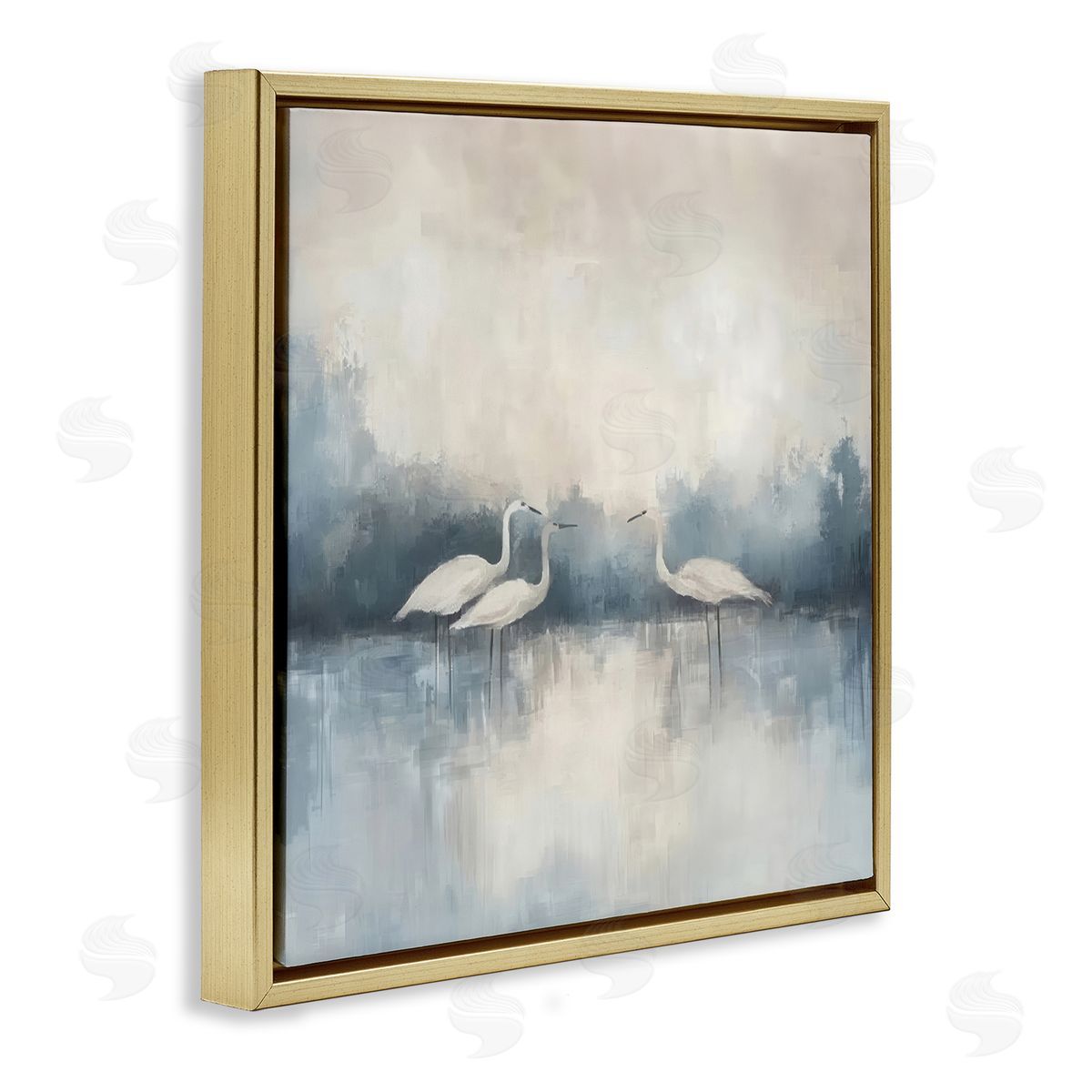Mona Grace Swans in Still Waters Canvas Wall Art Print