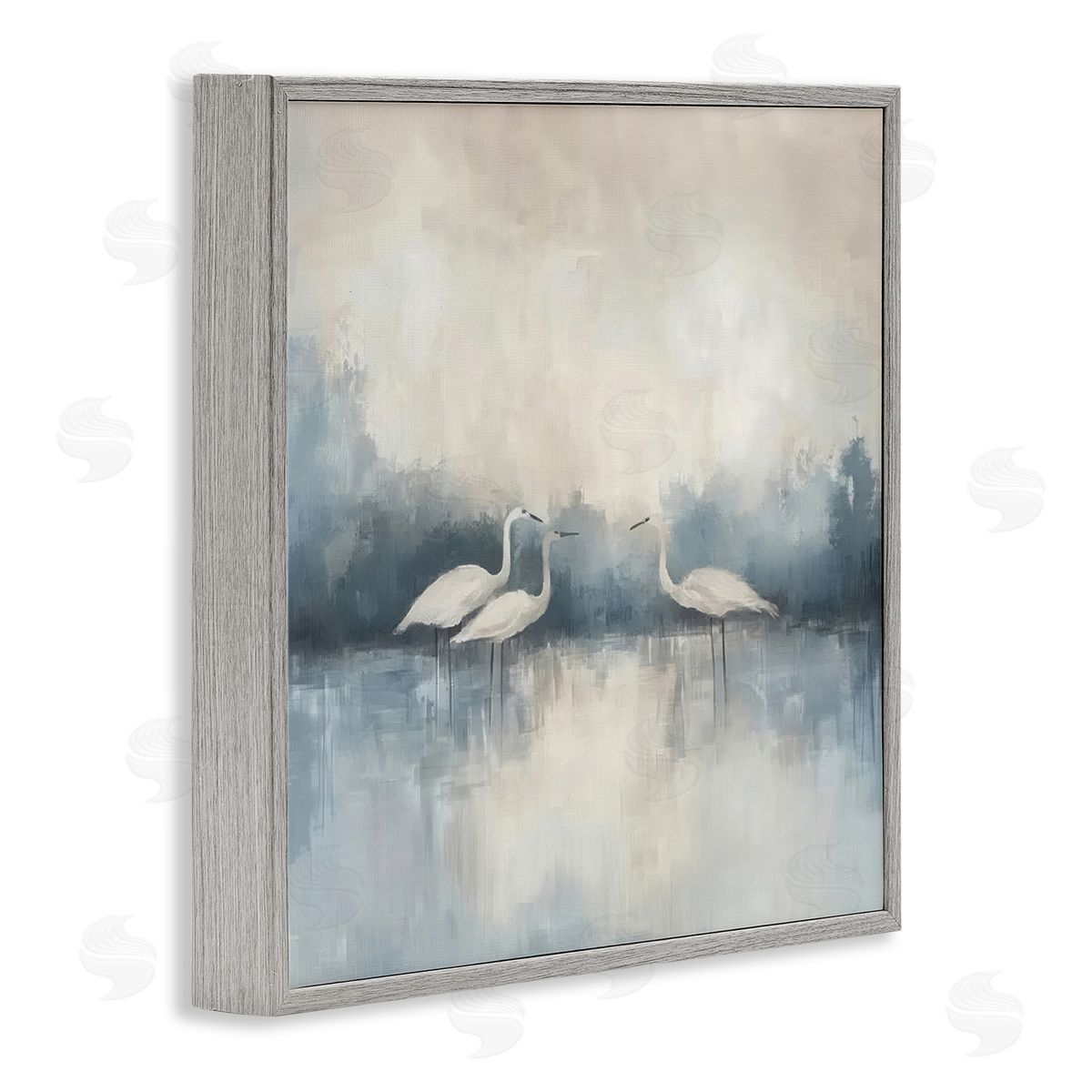 Mona Grace Swans in Still Waters Canvas Wall Art Print