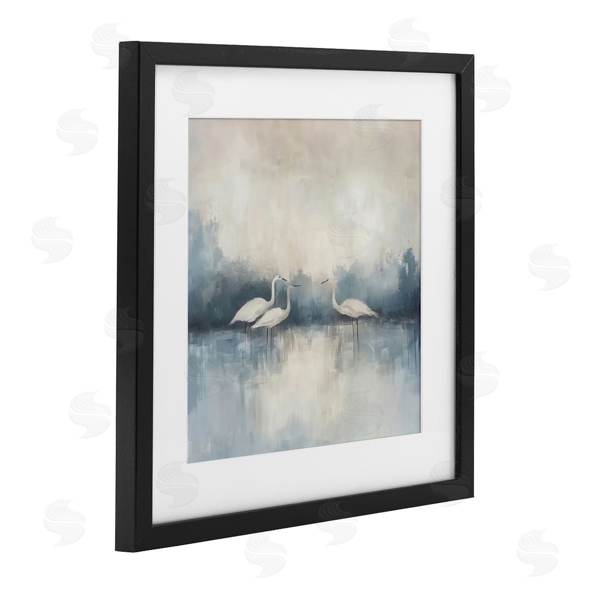 Mona Grace Swans in Still Waters Canvas Wall Art Print
