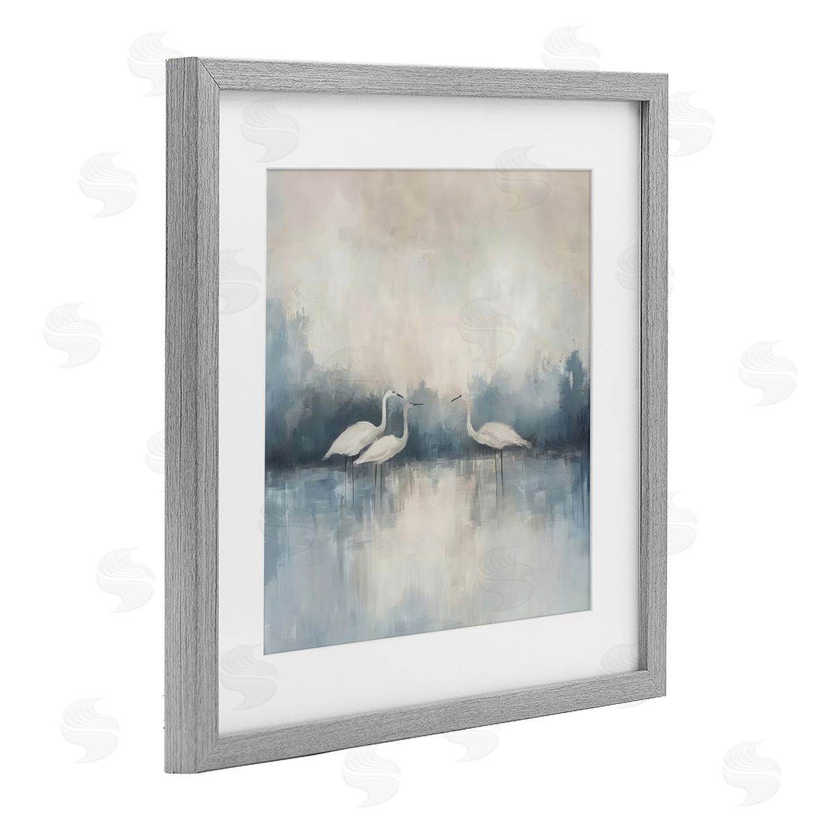 Mona Grace Swans in Still Waters Canvas Wall Art Print