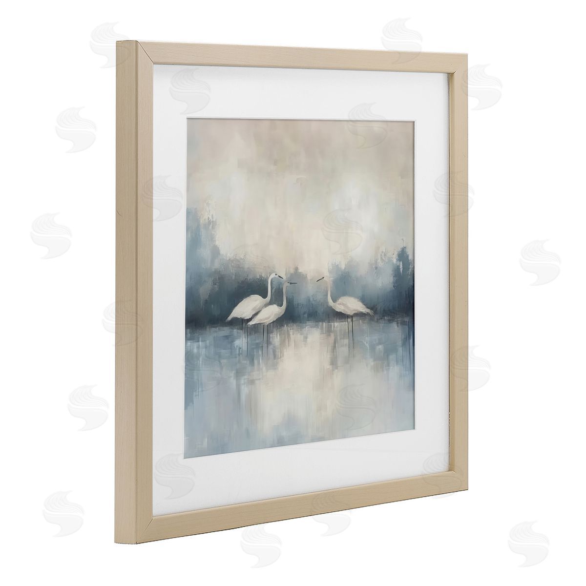 Mona Grace Swans in Still Waters Canvas Wall Art Print
