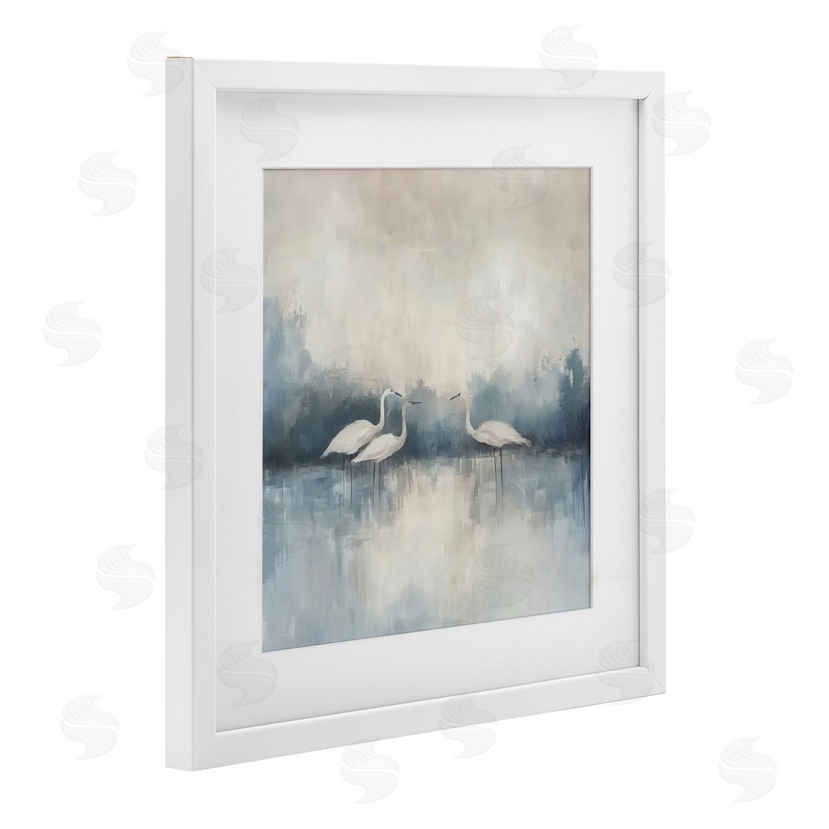 Mona Grace Swans in Still Waters Canvas Wall Art Print