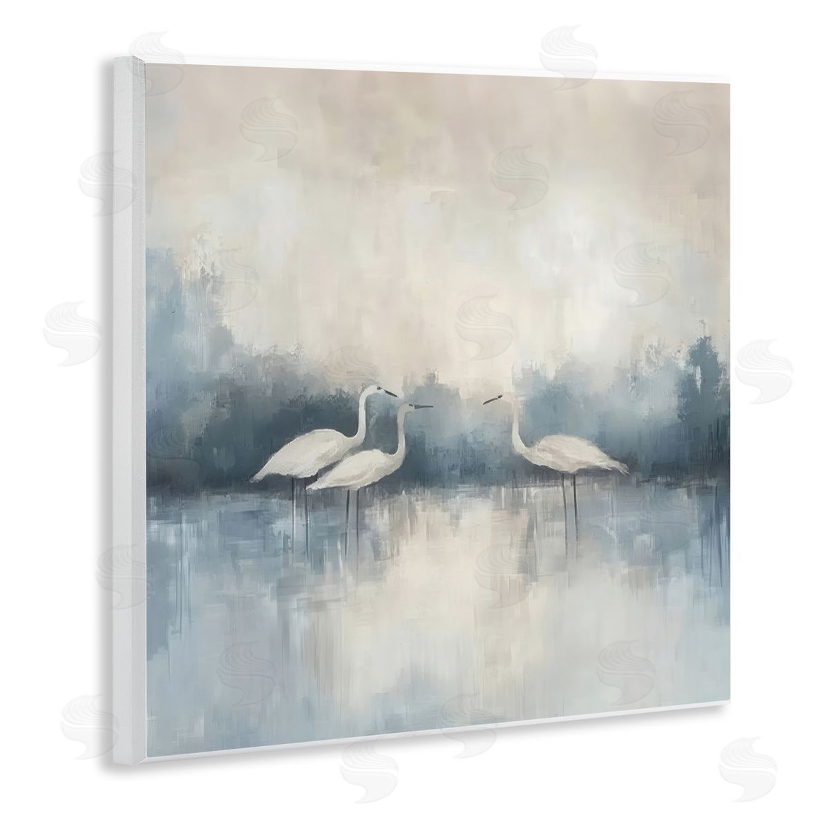 Mona Grace Swans in Still Waters Canvas Wall Art Print