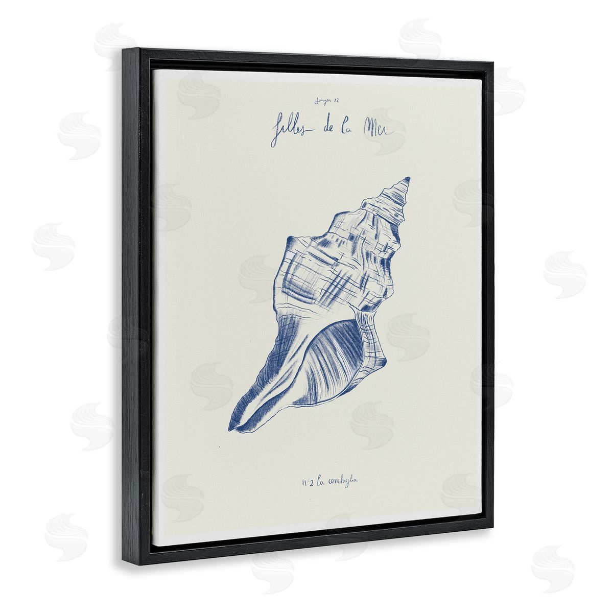 1x Filles De La Mer Conch Shell Canvas Wall Art Print