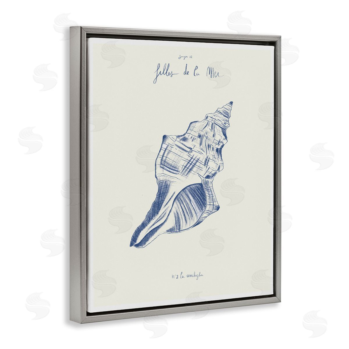 1x Filles De La Mer Conch Shell Canvas Wall Art Print