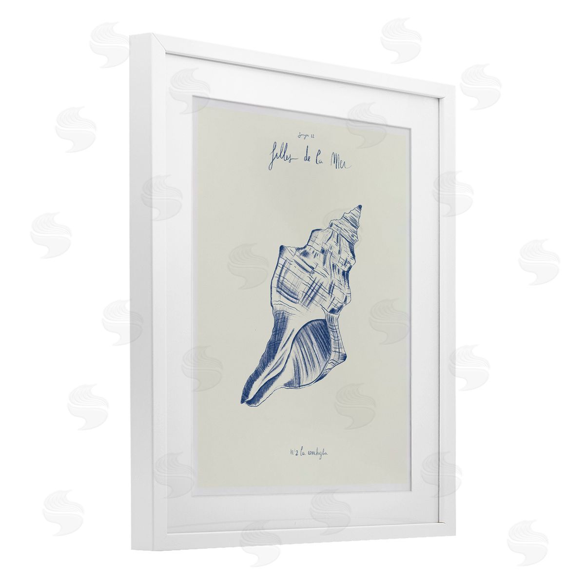 1x Filles De La Mer Conch Shell Canvas Wall Art Print