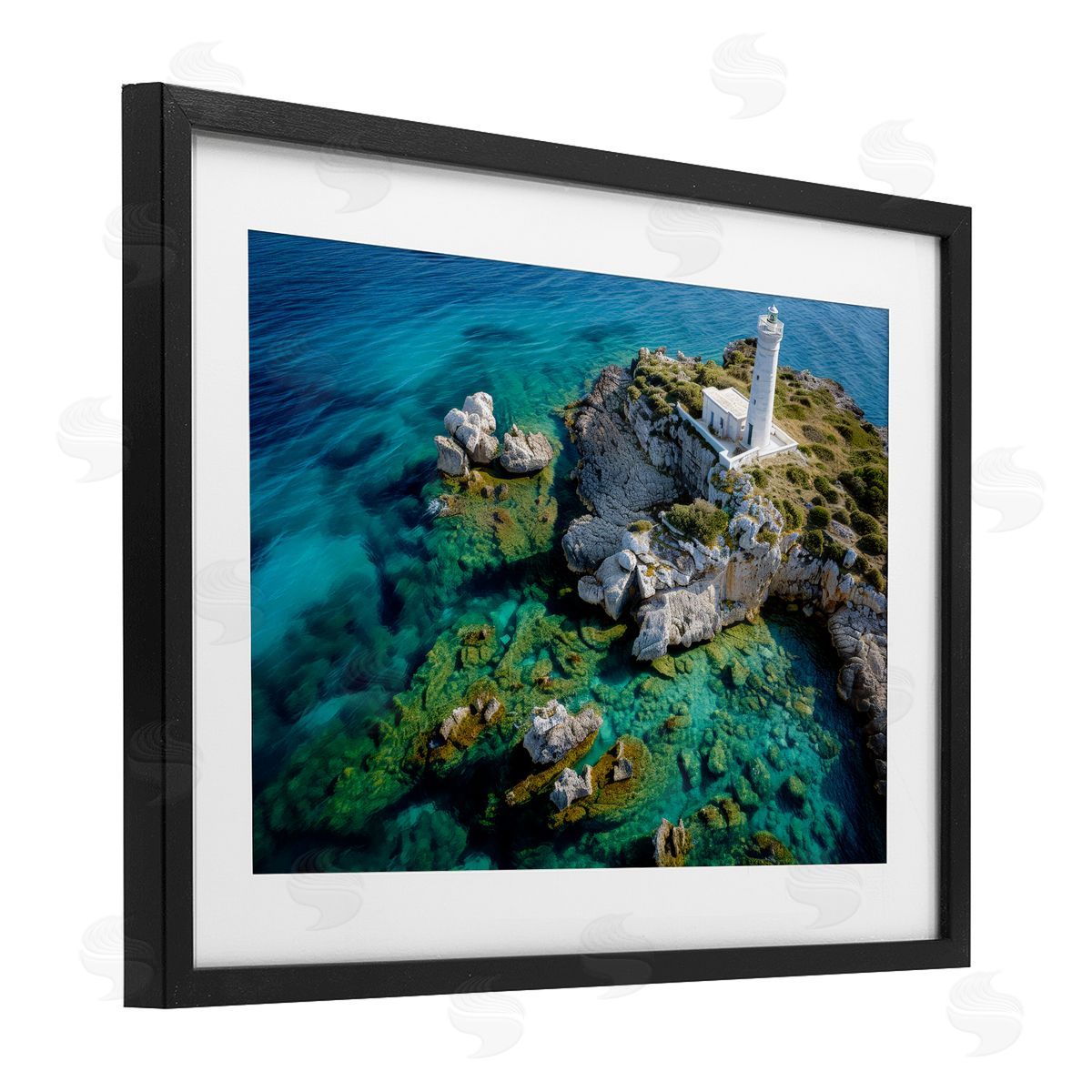 Don Schwartz Lighthouse with Seaside Rocks Canvas Wall Art Print