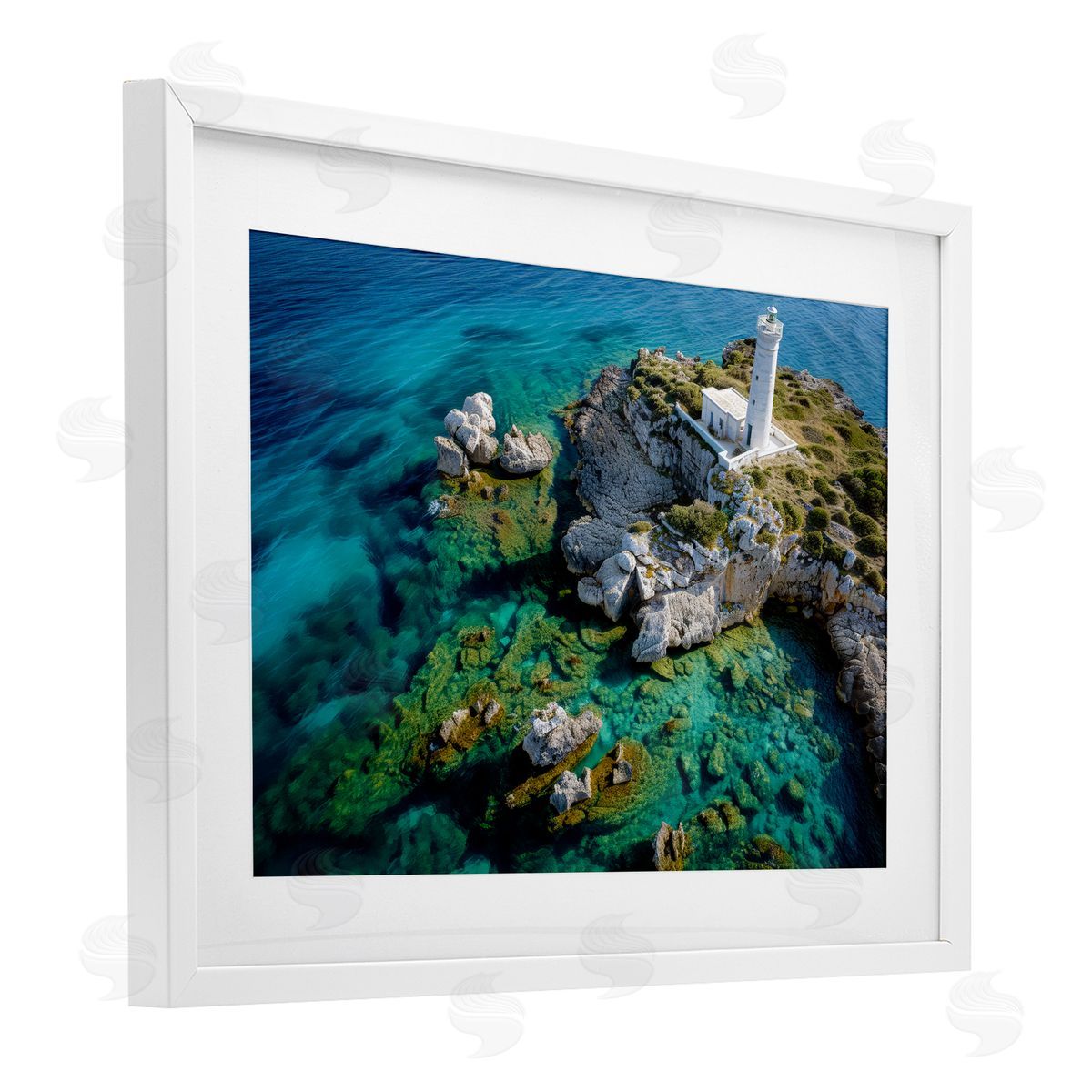 Don Schwartz Lighthouse with Seaside Rocks Canvas Wall Art Print